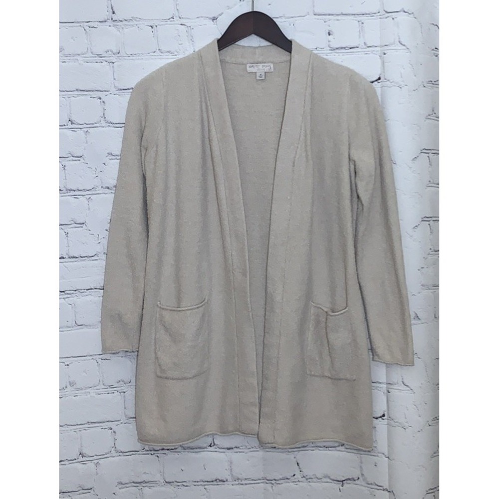 Barefoot Dreams Cozy Chic Lite Cardigan Women's Medium Cream Open Front Sweater
